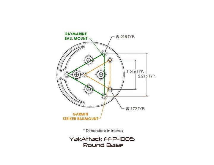 Round Base Fish Finder Mount with Track Mounted LockNLoad™ Mounting System - OMTC